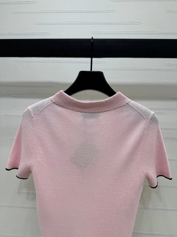 MIUMIU SHORT-SLEEVE KNIT POLO 269423