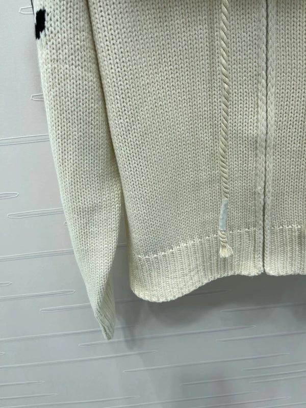 CELINE 25S HOODED CARDIGAN WITH FUR TRIM 0089