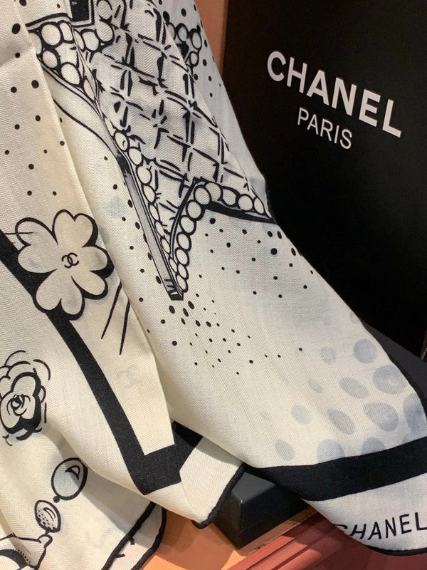 CHANEL 25S SCARF 140 CM IN CASHMERE SILK 941832