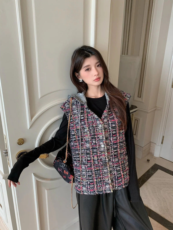 CHANEL 25S VESTE EN TWEED COL ROND STYLE 152