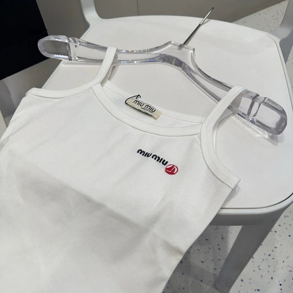 CAMISOLE 613778 IN WHITE COTTON RIBBED