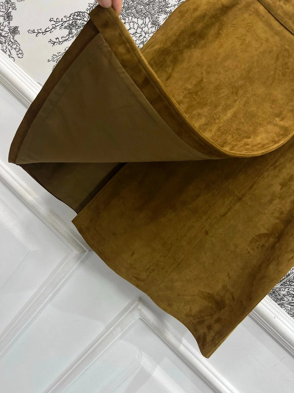 JUPE EN DAIM DE CHÈVRE MIU MAHOGANY DOWN 274613