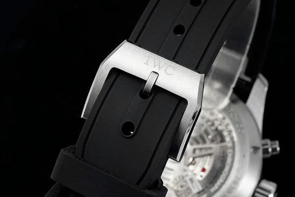 IWC Pilot 41mm Cadran Noir Boîtier Acier Bracelet Caoutchouc