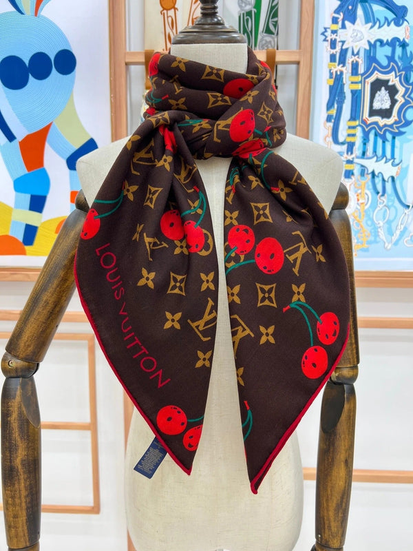 LV SCARF 135 CM IN WOOL MIX SILK 735873