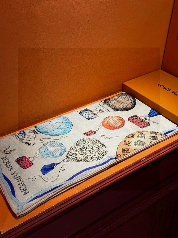 LV SCARF 140 CM IN WOOL MIX SILK 735798