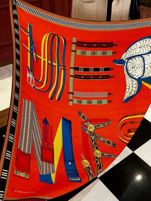 HERMES 25S SCIARPA 140 IN SETA E CASHMERE 735809