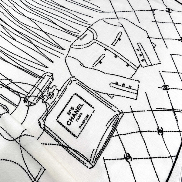 CHANEL 25S SCARF 140 IN CASHMERE SILK 727347