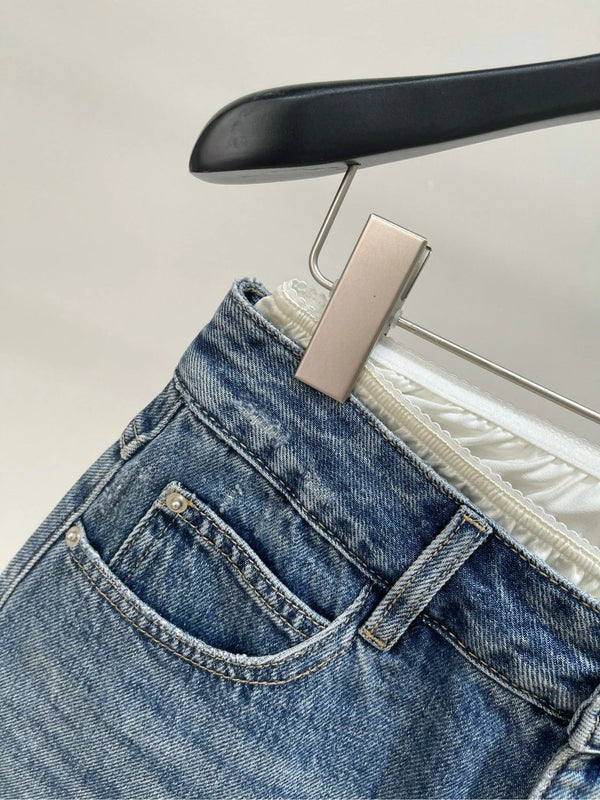 GONNA IN DENIM CON PIZZO E RIMPIAZZI MIUMIU 275946