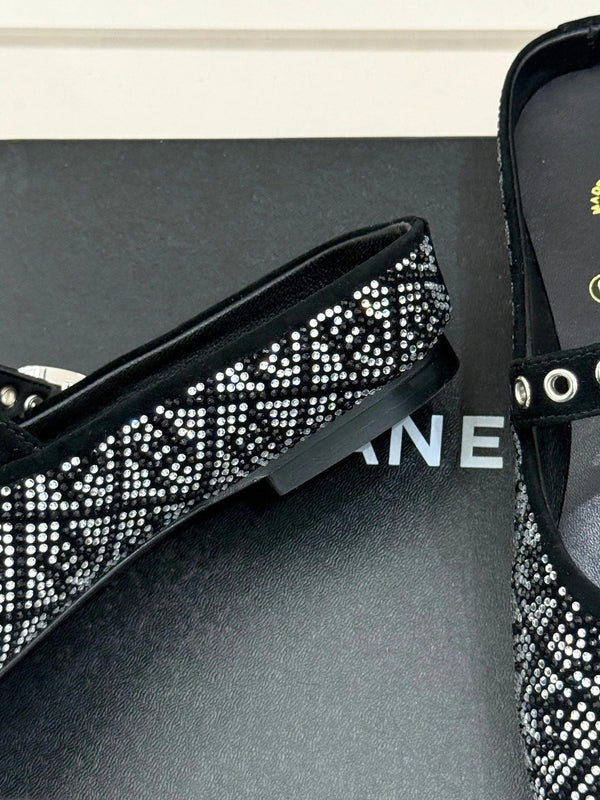 CC Flat Mules 25ss In Back Embellished With Rhinestones