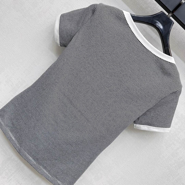 TEE-SHIRT RAYÉ À MANCHES COURTES MIU MIU 267829