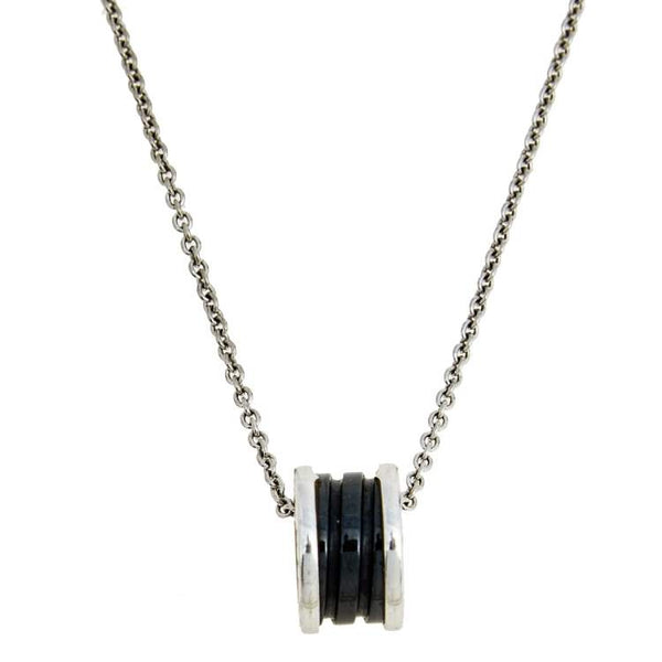 COLLANA IN CERAMICA NERA E ARGENTO ZERO 1