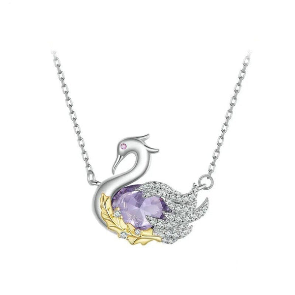 Graziosa collana con ciondolo a cigno per donna