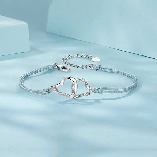 Dainty Gray Rope Link Chain Bracelet for Women Teen Girls