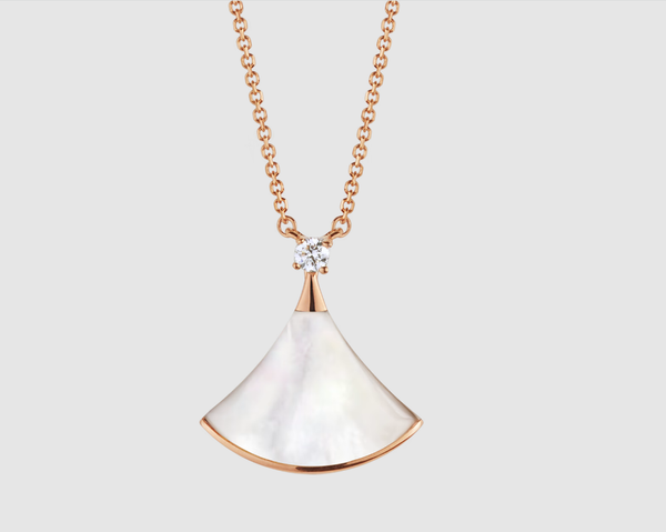 COLLANA DREAM BIANCO MOP ORO ROSA 1 DIAMANTE