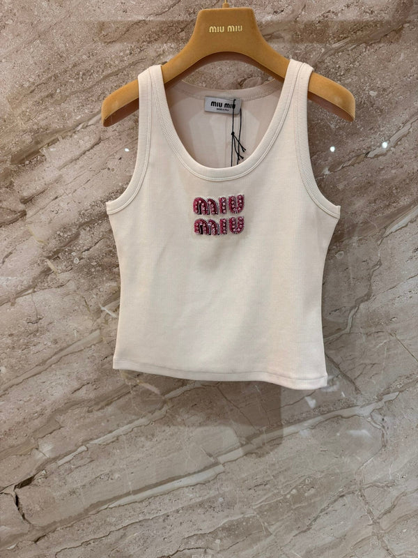 Miu Hand-beaded camisole