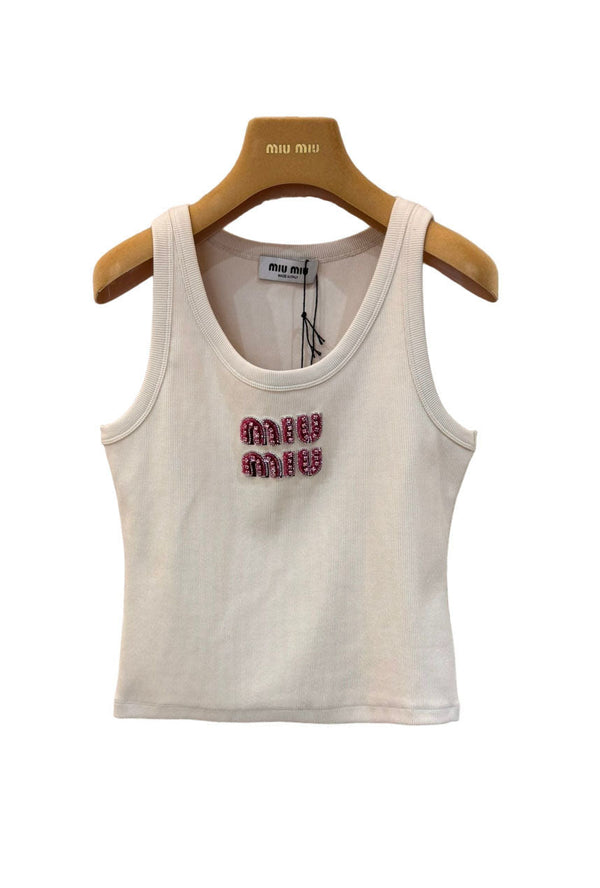 Miu Hand-beaded camisole