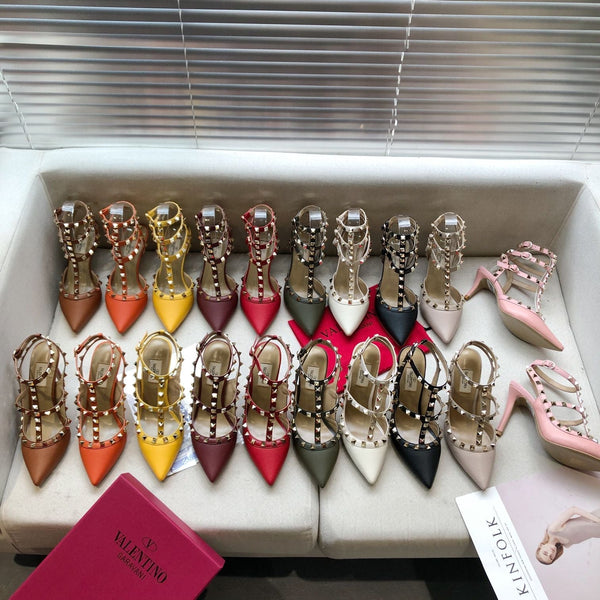 Décolleté Valentino Rockstud Caged in pelle