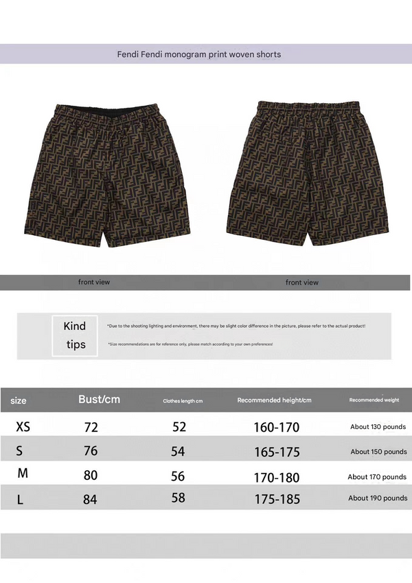 Fend Men Swim Short in Brown Nylon