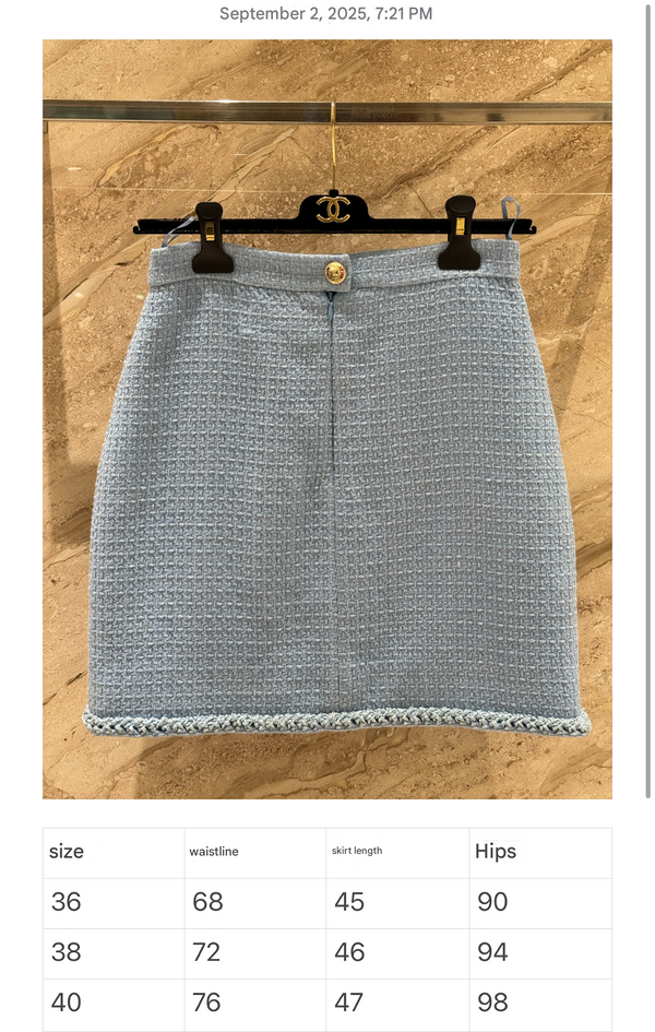 CC 25B Vest Skirt Navy Blue Wool Tweed