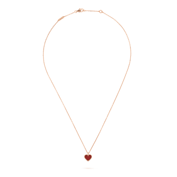 SWEET CLOVER CARNELIAN HEART NECKLACE