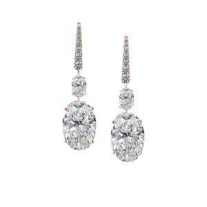 ORECCHINI IN ARGENTO CON DIAMANTI DI FORMA OVALE