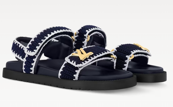 LV Sunset Comfort Sandal Dark Blue Cotton Leather