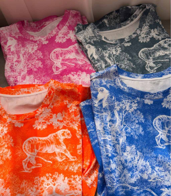 CD Animal T-shirt Cotton Linen