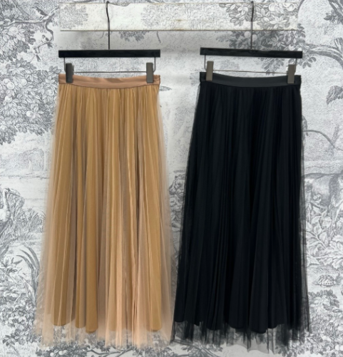 LV 25 Pleated Gauze Skirt cotton Polyester