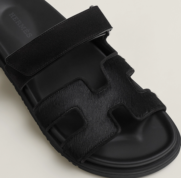 HM 2025 Chypre Sandals Black Suede Calfskin