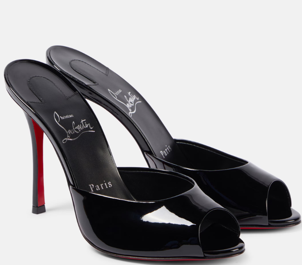 CL Me Dolly 100mm Mules Black Patent Calf Leather