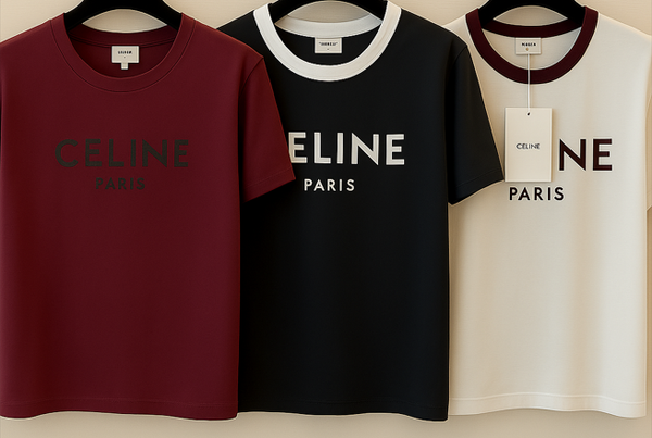 T-shirt Céline coton rouge noir blanc