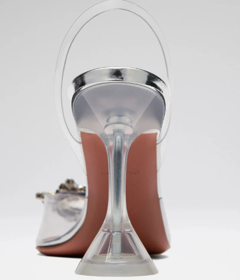 Amina Muaddi Begum Glass 90mm Slingback Pump White transparent PVC Goatskin