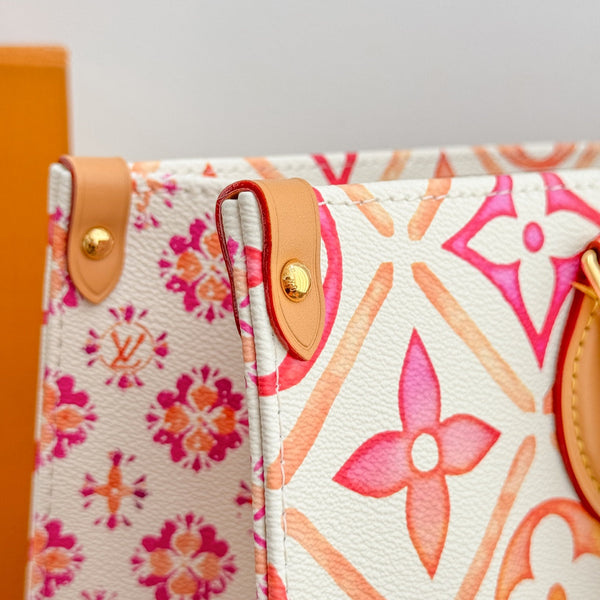 ONTHEGO MM 35CM CORAL MONOGRAM CANVAS