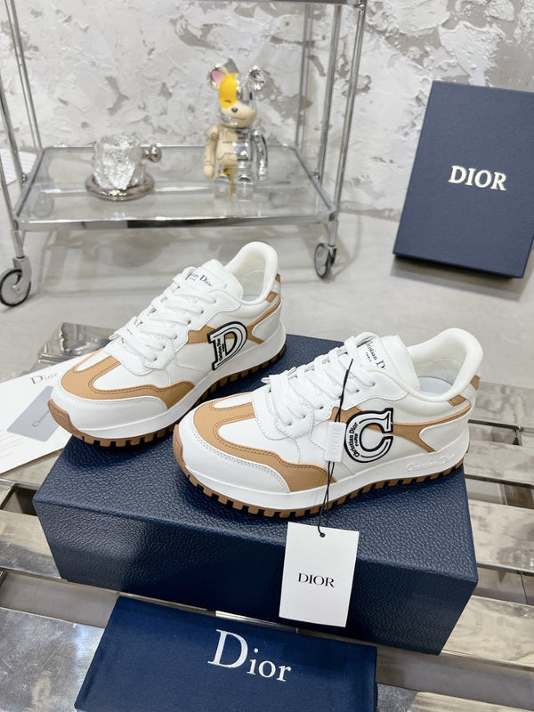 C'est Dior Sneaker 35mm White Mix Dark Beige Cowhide
