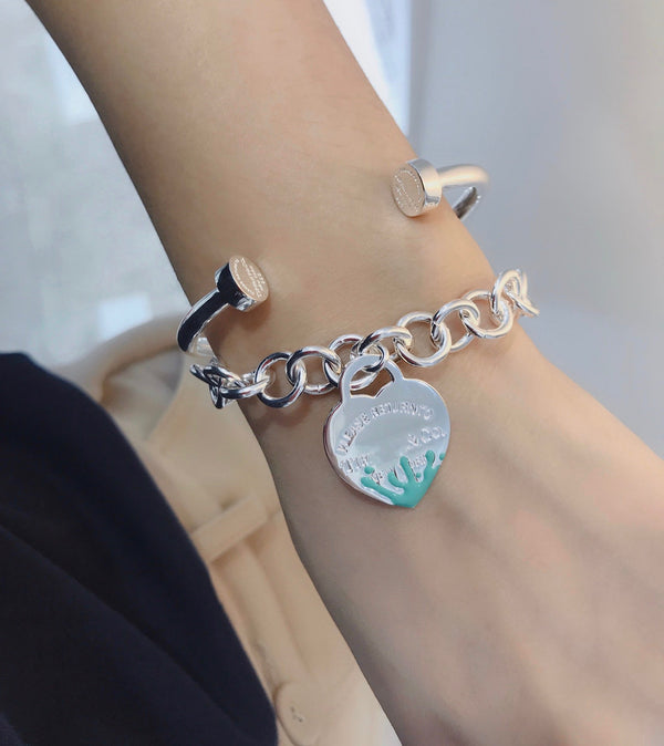 LOVE HEART RETURN TO TIF SILVER BRACELET