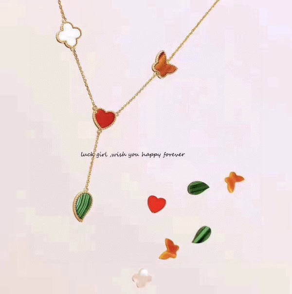 COLLANA IN ORO ROSA CON 4 MOTIVI LUCKY SPRING