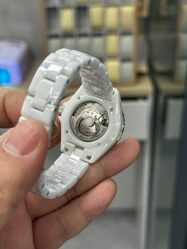 J12 33MM DIAMOND BEZEN WHITE CERAMIC STEEL