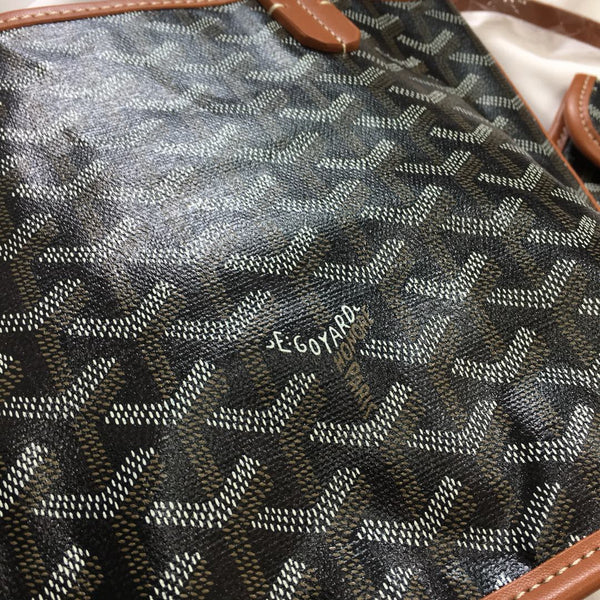 MINI HOBO BOHEME 38CM TELA NERA E MARRONE CHIARO