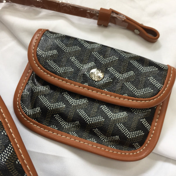 MINI HOBO BOHEME 38CM TELA NERA E MARRONE CHIARO