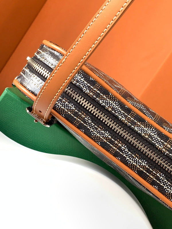 GOYA SECOND-HAND TOAST BAG 21CM BLACK AND TAN CANVAS