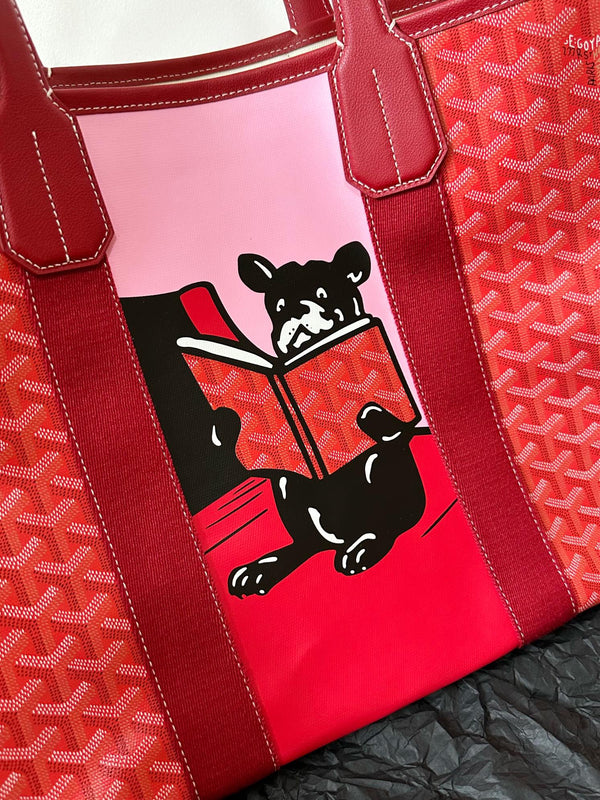 GOYA VILLETTE TOTE 45CM RED CANVAS