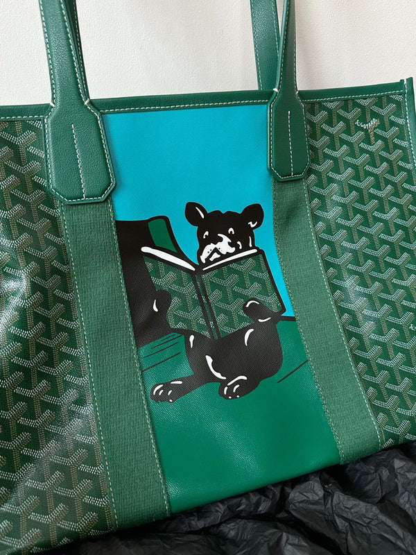 GOYA VILLETTE TOTE 45CM GREEN CANVAS