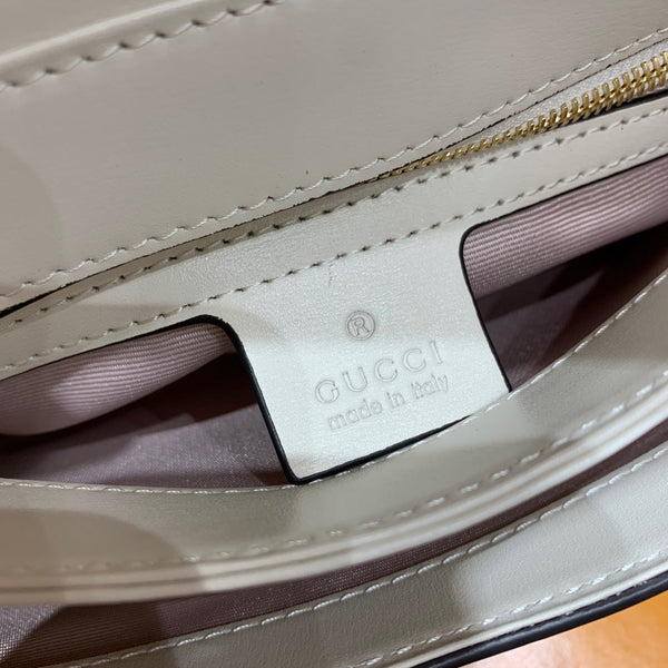 GG Arli Bag 25cm White Calfskin Gold Hardware