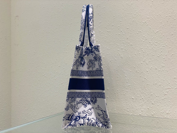 Borsa media per libri con CD 36 cm Jardin Botanique Blu