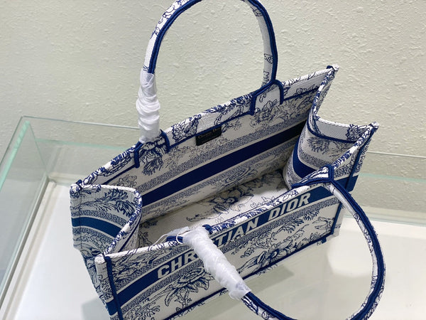 Borsa media per libri con CD 36 cm Jardin Botanique Blu