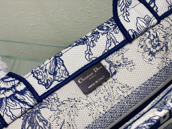 Borsa media per libri con CD 36 cm Jardin Botanique Blu