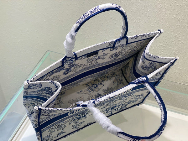 Large CD Book Tote 42cm Jardin Botanique Blue