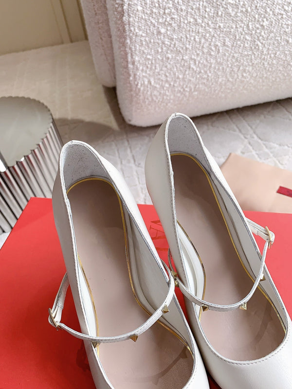 Décolleté Rockstud Straps 90mm Bianco