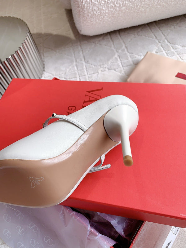 Décolleté Rockstud Straps 90mm Bianco