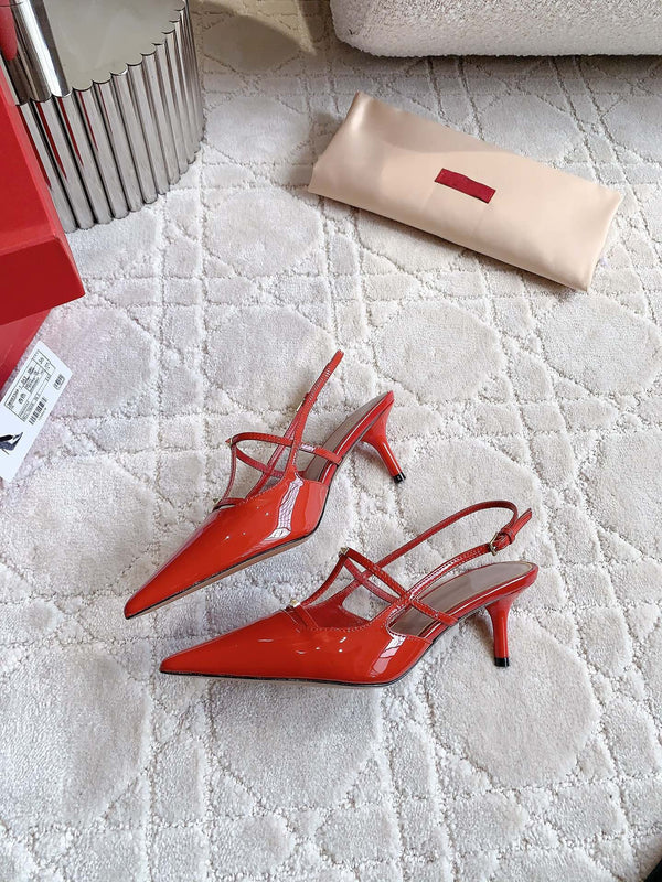 2 Rockstud Slingback 65mm Shiny Red